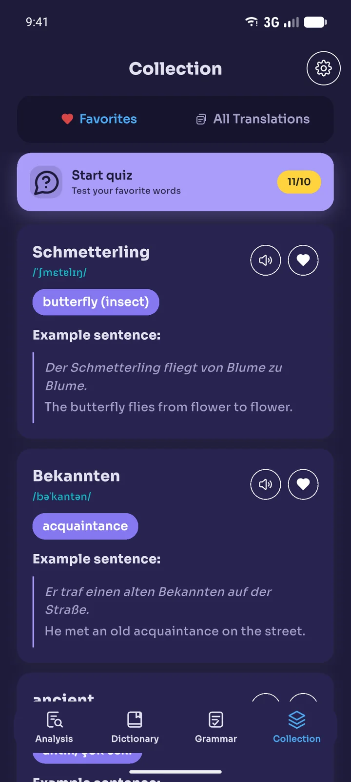 Collection: saved words